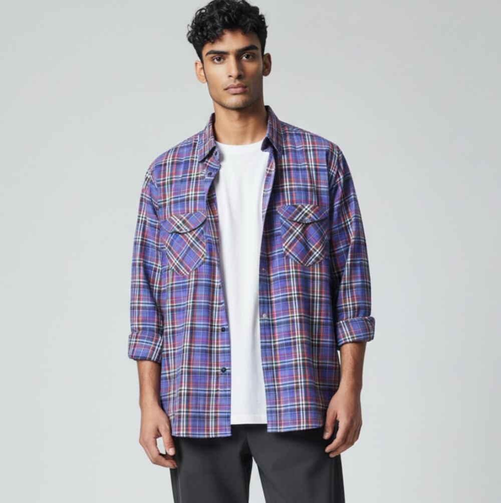 GOLDEN GOOSE DELUXE BRAND Women's Western Plaid Flannel Shirt Size XL